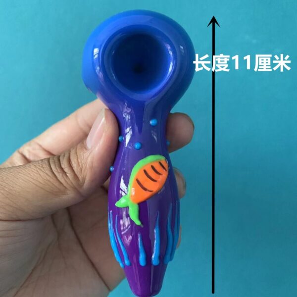 11cm夜光小魚玻璃烟斗