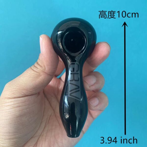 10cm純黑玻璃烟斗